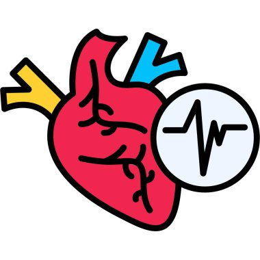 kalp atışı ikonu doldurulmuş ana hat biçiminde