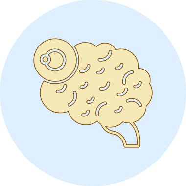 beyin doodle vektör simgesi