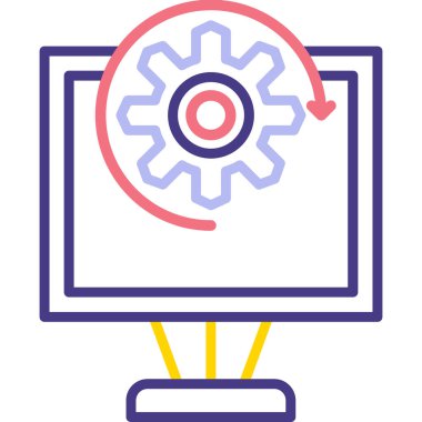 Bilgisayar. Web simgesi basit illüstrasyon