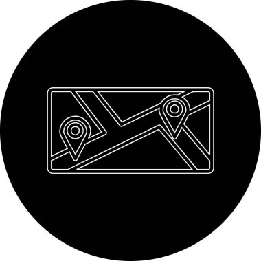 harita simgesinin vektör illüstrasyonu