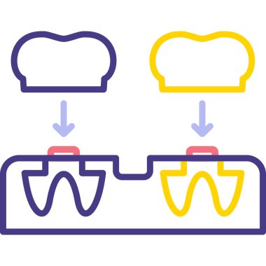 diş ve diş telleri ikon vektör çizimi çizimi