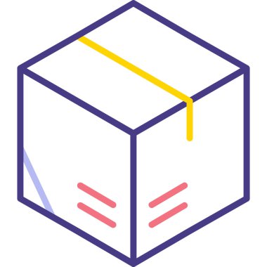 Taslak biçiminde kutu teslim lojistik simgesi