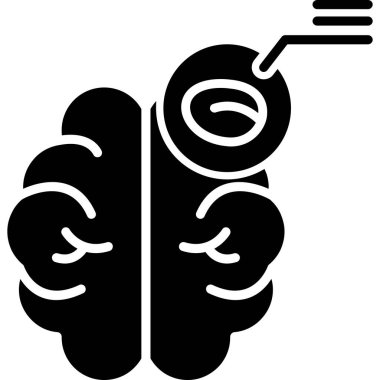 beyin ikonu vektör çizimi tasarımı