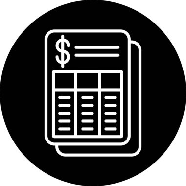 Bill Dolar ikonu. Beyaz arkaplanda izole edilmiş web tasarımı için dolar fatura vektör simgesi