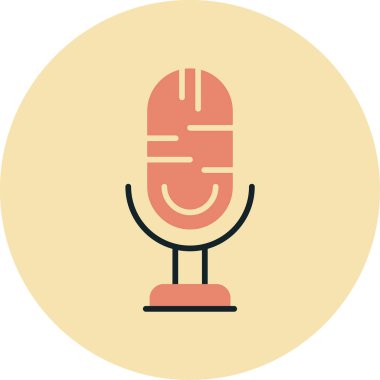 podcast mikrofon vektör çizimi