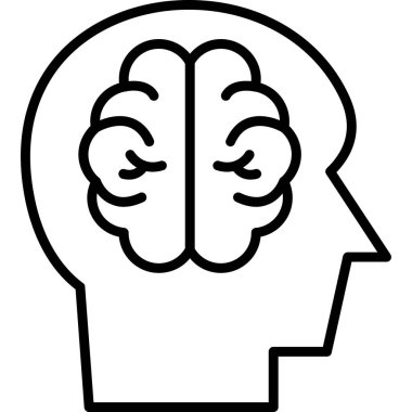 İnsan beyni ikon vektör illüstrasyonu