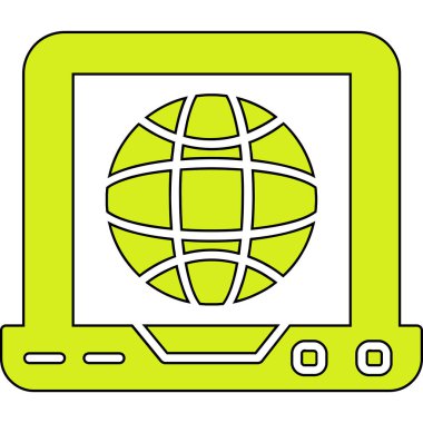 bir küreyle izole edilmiş dizüstü bilgisayar