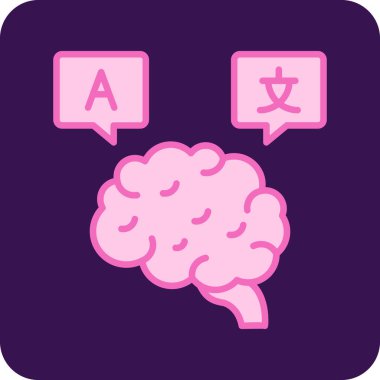 Beyin. Web simgesi basit illüstrasyon