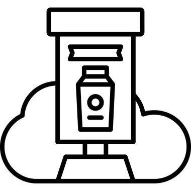 bulut depolama simgesi ana hat biçiminde