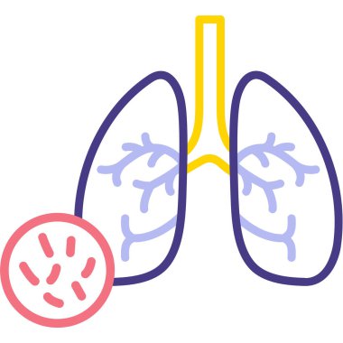 akciğer simgesi, basit vektör illüstrasyonu