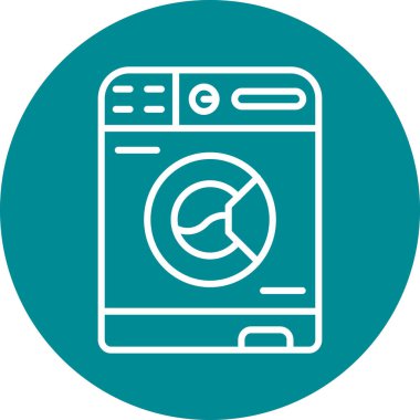 Çamaşır makinesi simgesinin vektör illüstrasyonu