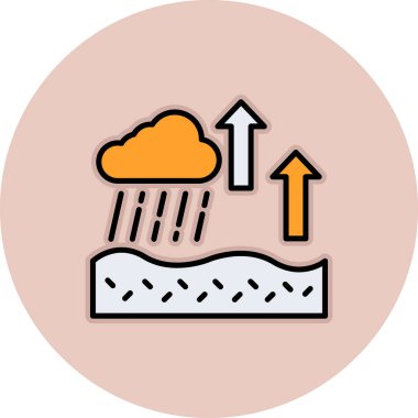 Yıldırımlı yağmur bulutlu bir bulutun vektör simgesi