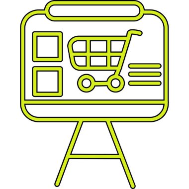 Alışveriş arabası simgesi, basit tasarım