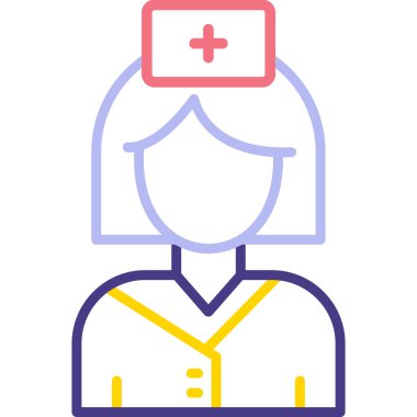 Hemşire Web simgesi vektör illüstrasyonu