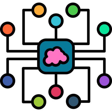 Beyin simgesi, vektör illüstrasyonu