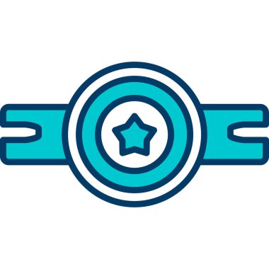 Mavi çizgi yıldızı simgesi beyaz arkaplanda izole edildi. En sevdiğim sembol, en iyi derecem. vektör.