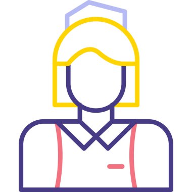 Kadın. Web simgesi basit illüstrasyon