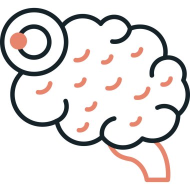 Beyin zihin simgesi ana hatlar biçiminde