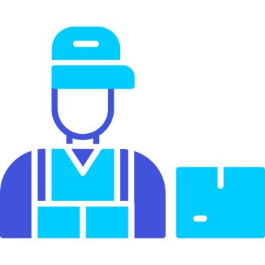 İşçi. Web simgesi basit illüstrasyon