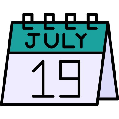 19 Temmuz simgesinin tarihli takvim