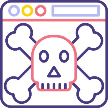 kafatası web simgesi basit illüstrasyon