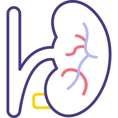 Böbrek. Web simgesi basit illüstrasyon