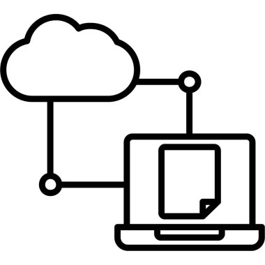 Bulut hesaplama simgesi vektör illüstrasyonu