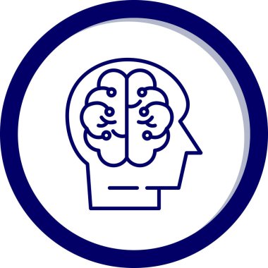 Beyin. Web simgesi basit illüstrasyon