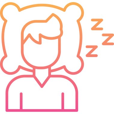 Uyuyan kadın modern simgesi, vektör illüstrasyonu