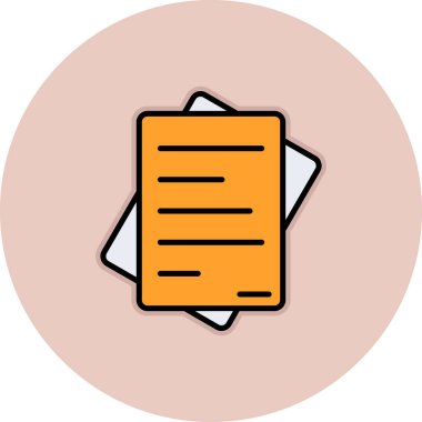 kağıt belge simgesi ana çember izole vektör illüstrasyonunda. belge ve