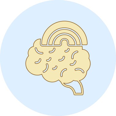 Beyin. Web simgesi basit illüstrasyon