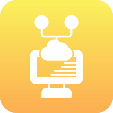 Bulut. Web simgesi basit illüstrasyon