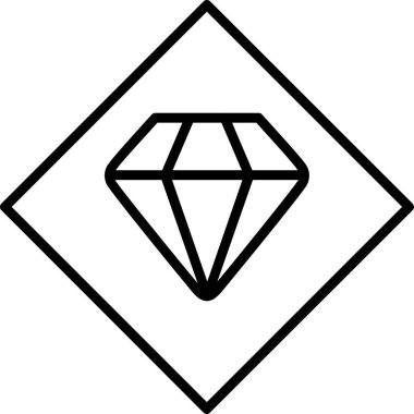 Elmas. Web simgesi basit illüstrasyon
