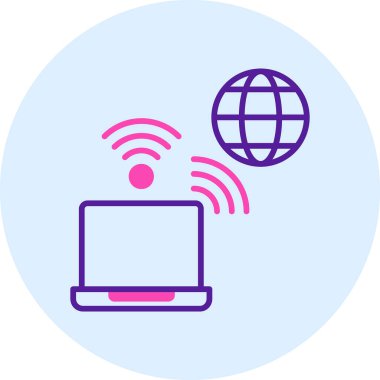 Kablosuz. Web simgesi basit illüstrasyon