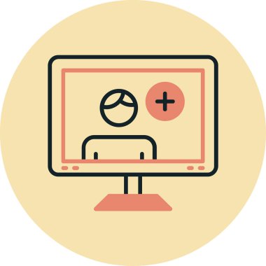 Monitör. Web simgesi basit illüstrasyon