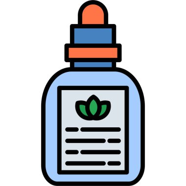 Bir şişe kenevir ikonu. özet marihuana yaprağı vektör simgesi rengi düz izole