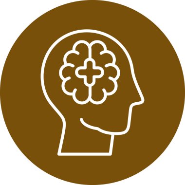 beyin ikonu vektör illüstrasyonu