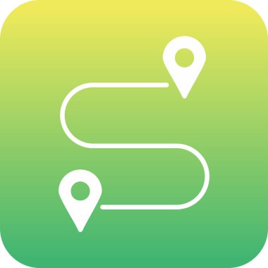 Eşsiz konum rotası vektör simgesi