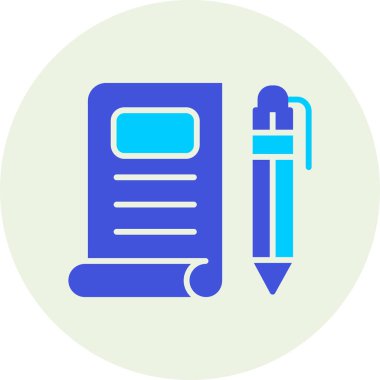 Kalem ve kağıt. Web simgesi basit illüstrasyon