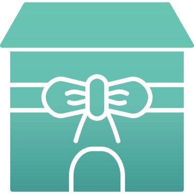 Rozet stili hediye kutusu simgesi