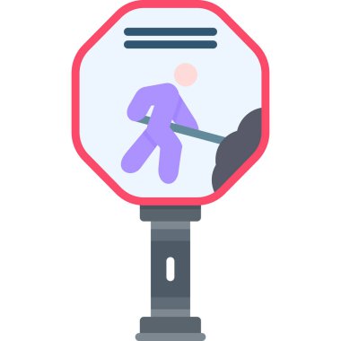 Yol işareti simgesi olan bir adam. Basit resimleme