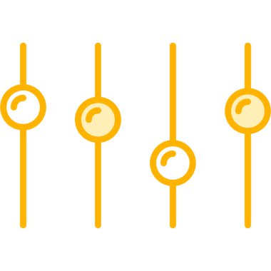 Farklı iğnelerin sarı simgesi. düz biçim.