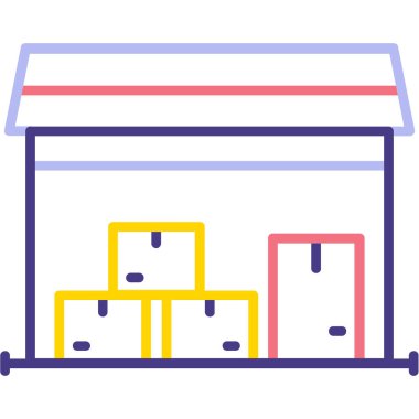 Depo simgesi vektör illüstrasyonu