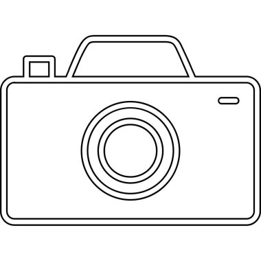 Kamera simgesi. Taslak çizimi. Web için kamera vektör simgesi
