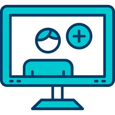 Monitör. Web simgesi basit illüstrasyon