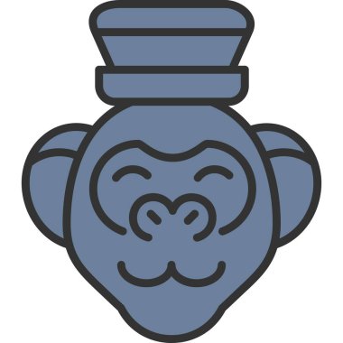 maymun simgesi, vektör illüstrasyonu basit tasarım