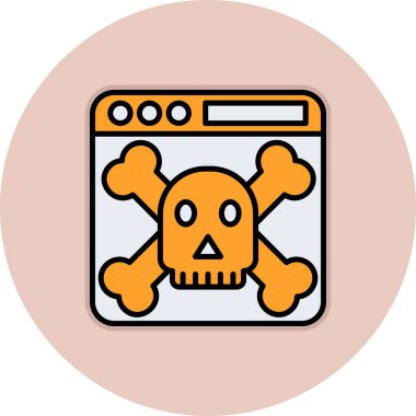 Kafatası vektör illüstrasyonu için web tasarım simgesi