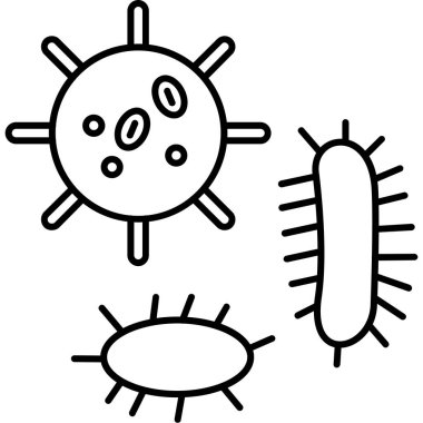 bakteri virüsü simgesi ana hat biçiminde