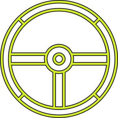 Bir dairenin yeşil ve sarı renginin vektör çizimi