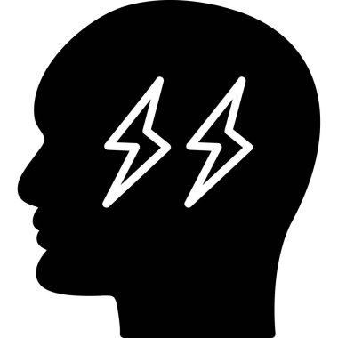 Baş ağrısı simgesi, basit illüstrasyon tasarımı